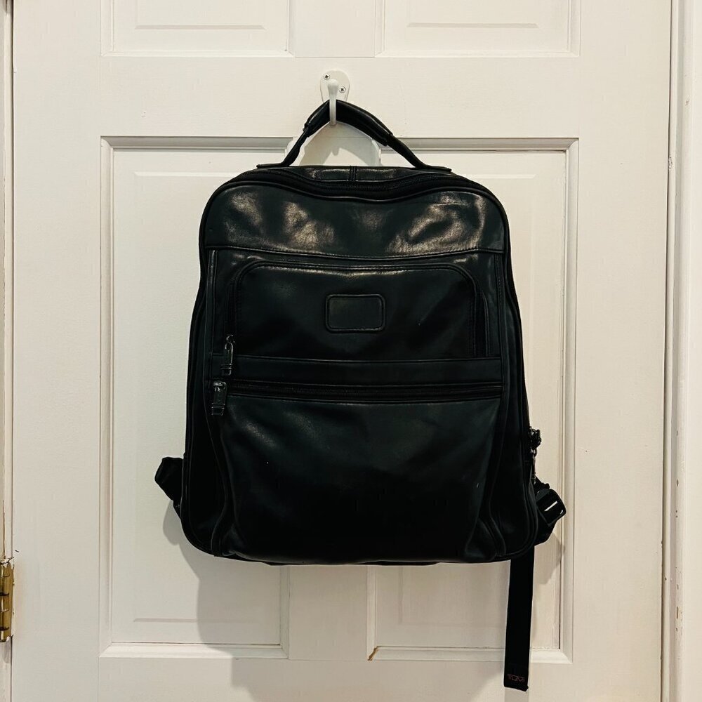 Tumi Vintage Alpha Napa Leather Laptop Backpack Carry Bag 9640D3